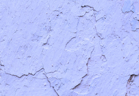 Old concrete violet, purple, blue walls with cracks background paint, workpiece for design, copy spase.の写真素材
