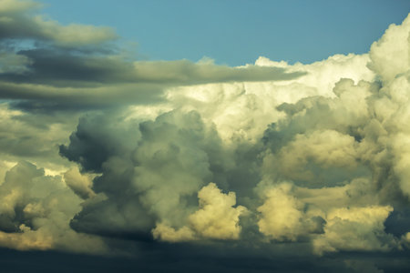 Dramatic sky with stormy clouds before the thunderstorm