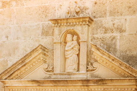 Sculpture, architectural detail St. George Island in Montenegro.のeditorial素材