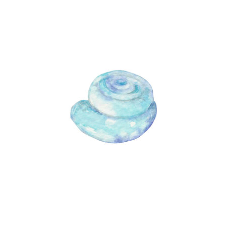 seashell, underwater world, ocean, sea, nature, blue color, watercolour, the art, the illustration, clip artの写真素材