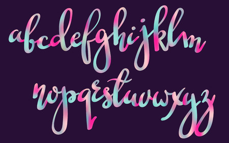 Handwritten brush pen colorful font designのイラスト素材