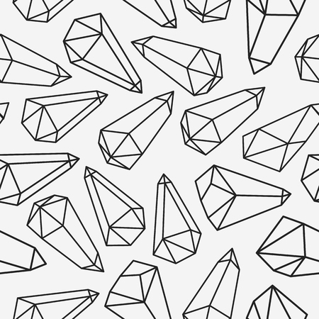 Mineral crystals simple seamless patternのイラスト素材