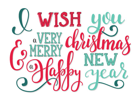 Christmas New Year lettering wishesのイラスト素材