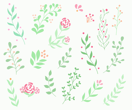 Flourish ornate decoration element set for typography. For calligraphy graphic design quotes and signs, postcard, menu, wedding invitation, romantic style. Floral vector frames or pattern elements.のイラスト素材