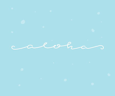 Hello Aloha quote lettering. Calligraphy inspiration graphic design typography element. Hand written postcard. Cute simple vector sign.のイラスト素材