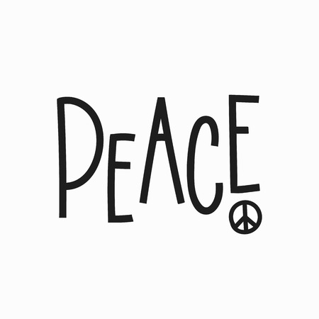 Peace quote lettering. Calligraphy inspiration graphic design typography element. Hand written postcard. Cute simple vector sign.の写真素材