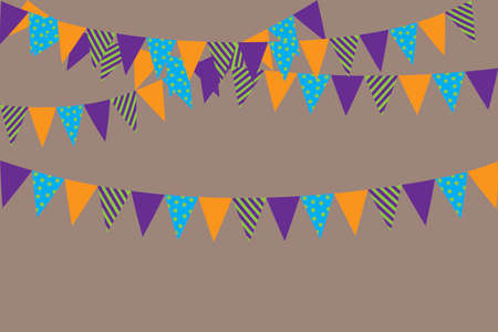 Vector image of the decoration of the flags for a birthday or a party. Stock Photo.のイラスト素材
