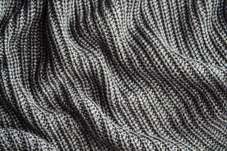 Dark gray knitting texture background or knitted pattern background. Knitting or knitted background...