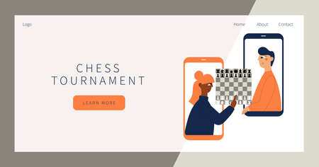 Chess tournament landing page.のイラスト素材