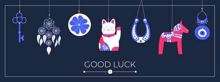 Good Luck bannerのイラスト素材