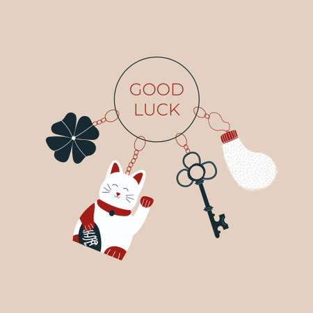 Good luck keychainsのイラスト素材