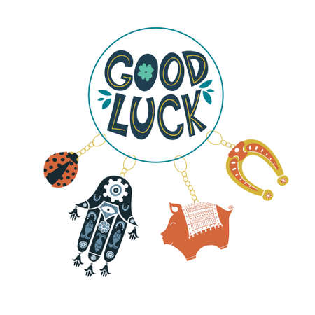 Good luck keychainsのイラスト素材