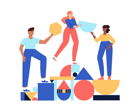 Teamwork geometric shapes