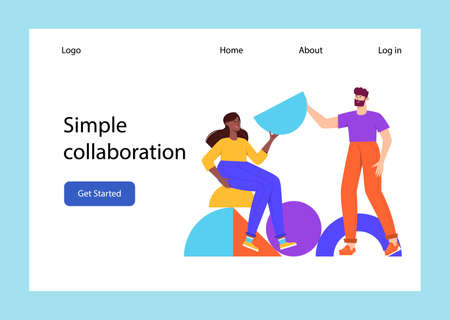 Teamwork geometric shapesのイラスト素材