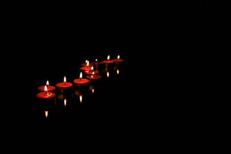 Candles in the dark. Memorial, hope, memorial symbol