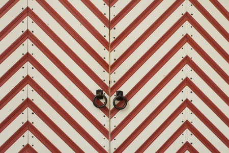 Gateway to the red and white stripesの写真素材