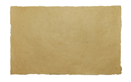 Handmade paper sheet on white isolated background, textureの写真素材
