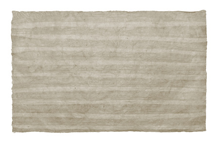 Handmade light grey striped paper sheet on white isolated background, textureの写真素材