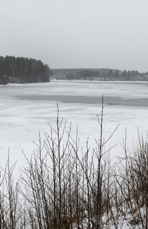 River Yagala in Estonia during winterの写真素材