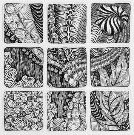 Zentangle abstract illustration. Doodle hand-drawing, pattern.の写真素材