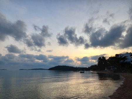 Sunset at the beach, Koh Samui, Thailandの写真素材