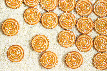 Cookies with sesame seedsの写真素材