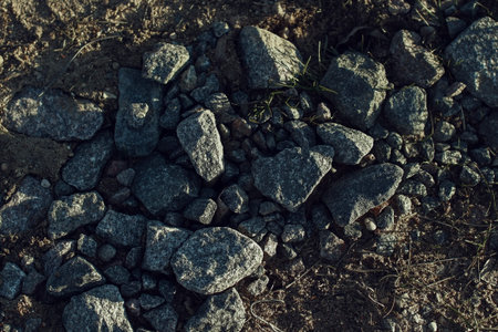 Dry black agricultural land, cracked soil, background