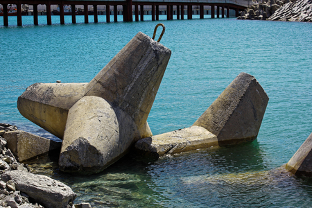 Seawall coastline barrier constructionの写真素材
