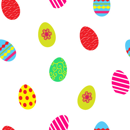 Seamless pattern from Easter eggs on a white backgroundのイラスト素材