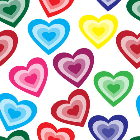 Multi-colored romantic background from hearts for a Valentine's Day cardのイラスト素材