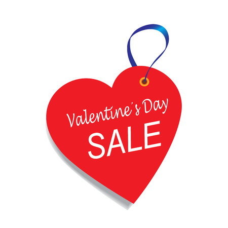 The red isolated heart for a sale on St. Valentine's Dayのイラスト素材