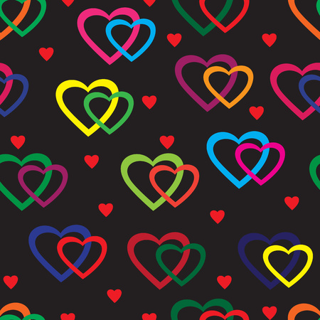 Seamless vector pattern, romantic background from hearts for St. Valentine's Dayのイラスト素材