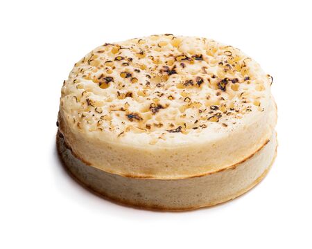 Giant  crumpets isolated on white backgroundの写真素材