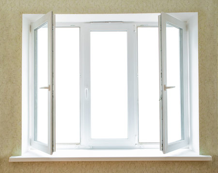 Modern  PVC window frame isolated on white