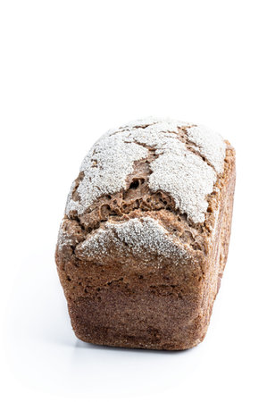 Homemade wholemeal bread isolated on white