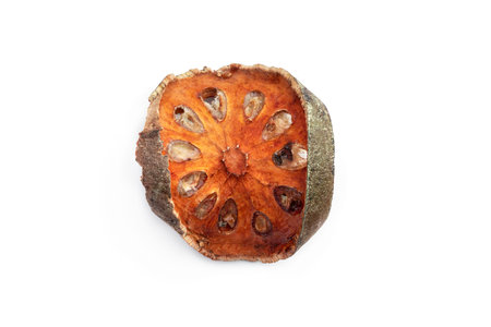 Dry Bael Fruit tea isolated on white background