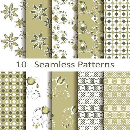 Set of ten seamless patternsのイラスト素材