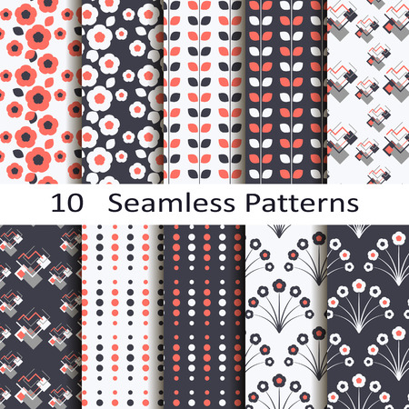 set of ten seamless patternsのイラスト素材