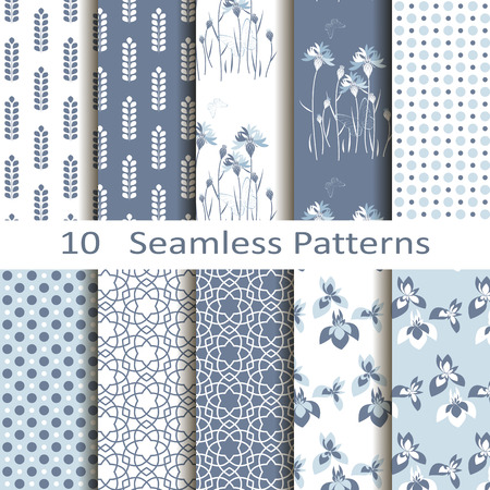 set of ten seamless patternsのイラスト素材