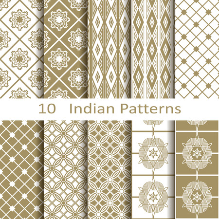 Set of ten Indian patternsのイラスト素材