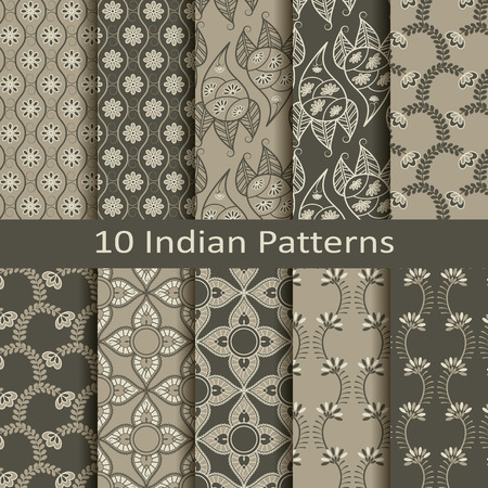 Set of ten Indian patternsのイラスト素材