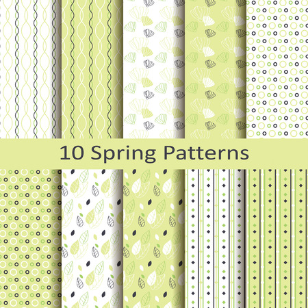 Set of ten spring patternsのイラスト素材