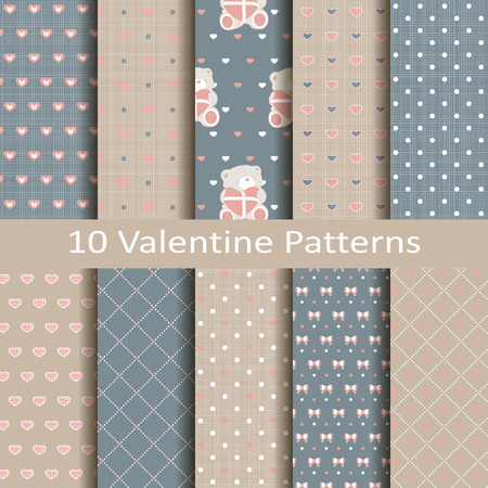 Set of ten valentine patternsのイラスト素材