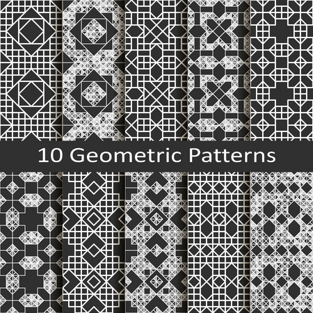 Set of ten geometric patternsのイラスト素材