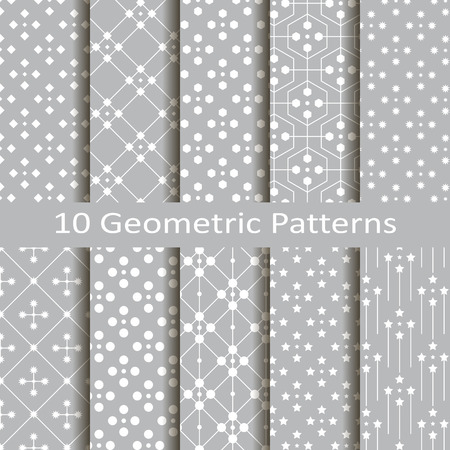 Set of ten geometric patternsのイラスト素材