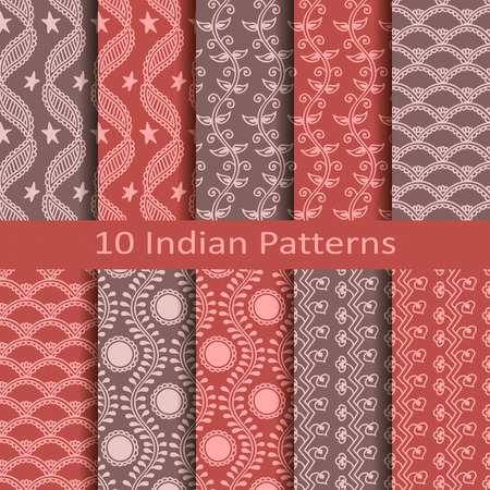 Set of ten indian patternsのイラスト素材