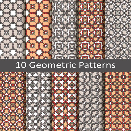 Set of ten geometric patternsのイラスト素材