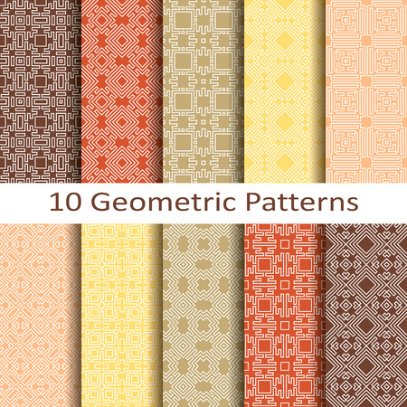 Set of ten geometric patternsのイラスト素材