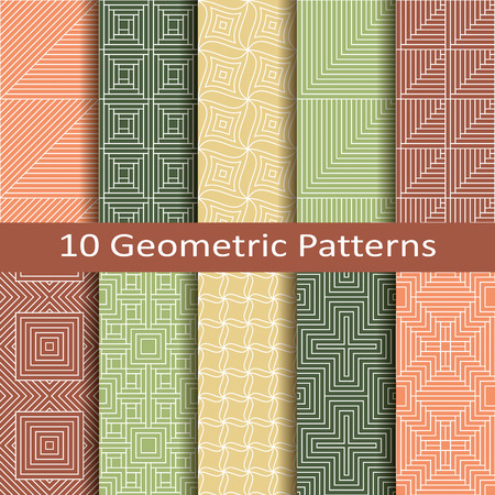 Set of ten geometric patternsのイラスト素材
