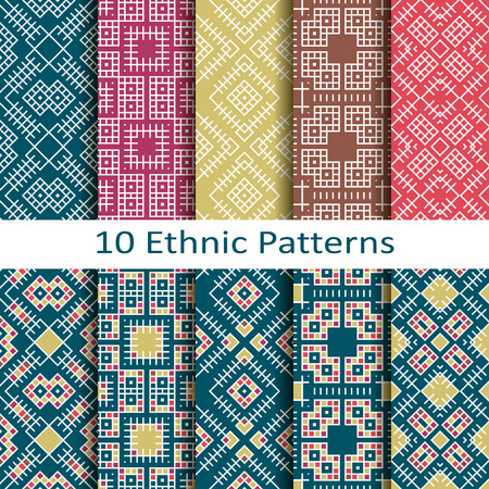 set of ten ethnic patternsのイラスト素材